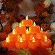 Cesof Fall Decorations For Home Pumpkin Tea Lights 12 Pack Led Orange Pumpkin Lights Flameless Candles Battery Operated Halloween Thanksgiving Flickering Tealight Candle For Home Table Indoor Party Decor