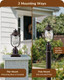 Edishine Dusk To Dawn Outdoor Post Light Pole Light Fixture With Pier Mount Base Water Ripple Glass & Aluminum Post Lantern Head Exterior Lamp Posts Lighting For Yard Driveway Fence Deck