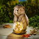 Elenon Hedgehog Statue With Gazing Ball Solar Lights For Garden Decor 9 Inch High Animal Figurines Outdoor Decorative Yard Art Sculptures For Patio Yard Pathway