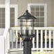 Emliviar 1-Light Outdoor Post Light Exterior Post Lantern In Black Finish With Seeded Glass 1803Cw2-P