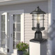Emliviar 1-Light Outdoor Post Light Exterior Post Lantern In Black Finish With Seeded Glass 1803Cw2-P