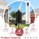 Falbawr Citronella Torches Set Of 6 16 Oz Garden Torches For Outside 3-Prong Grounded Stake Outdoor Lanterns 58 Inch Outdoor Decorative Black Lanterns