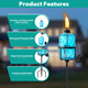 Fan-Torches 4 Pack Blue Glass Garden Torch60-Inch Outdoor Torch Garden Décor D 12 Oz Citronella Torches With 3-Prong Grounded Stakemetal Light Torches For Party Patio Pathway