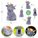 Fashionoda Solar Garden Statue Highland Cow Figurine – Outdoor Decoration With Butterfly For Garden Yard Lawn Home Decor Outside : Unique S For Mom Grandma(Gray)