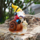 Ferrisland Garden Gnomes Snail Outdoor Figurines With Solar Lights 10.4 Inches Resin Solar Gnomes Decoration Yard Outdoor Garden Patio Yard Lawn Birthday Housewarming Mother'S Day（Gnome On Snail）