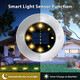 Flalivi 12 Pack 8Led Solar Garden Lights Outdoor Waterproof Sidewalk Disk Bright In-Ground Landscape Lighting For Lawn Patio Pathway Yard Steps Deck Walkway (Warm White) (12 Packs)