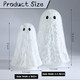 Flutesan 2 Pcs Halloween Confetti Ghost Glass Table Light Set Cute Glass Ghost Light Up For Home Halloween Party Tabletop Kitchen Counter Fireplace Mantle Decoration