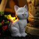 Funyuegy Solar Garden Cat Statue With Led Butterfly Light Decorative Resin Outdoor Figurine 7.7In Yard Lawn Ornaments Porch Patio Balcony Home House - Birthday S For Grandma Mom Women