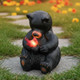 Geelin Solar Black Bear Statue Decoration Garden Bear And Cardinal Figurine Christmas Lighted Outdoor Yard Garden Patio Lawn Decor Unique Birthday Housewarming S For Mom Women 5.5 Inch