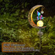 Hedaqi Solar Fairy Garden Light Decor Moon Fairy Stake Lights Crackle Glass Globe With Color Angel Decor Outdoor Led Pathway Lights Waterproof For Walkway Yard Lawn Patio Or Courtyard