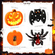 Hzdyopk Halloween Decorations Indoor3 Pack Halloween Theme Led Light Ute Pumpkin Bats Spiders With Light For Home Kitchen Bedroom Wall Table Halloween Decor (Battery Powered)