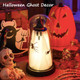 Ilifemate Halloween Ghost Decorations Glass Dome Ghost Light – Spooky Led Ghost Lamp With Witch Hat & Spider For Indoor Halloween Battery Operated Tabletop Decor For Home Mantel Or Tiered Tray
