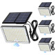 Jackyled Motion Solar Lights Outdoor 113 Led Cool White Bright Solar Flood Lights Waterproof Dusk To Dawn Outdoor Solar Powered Security Lights For Fence Porch Patio Yard Garage 2 Pack