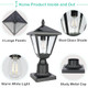 Jalarox Solar Post Lamp Lights Metal And Glass Built Dusk To Dawn Solar Post Lights With Pier Mount Base 6000K Outside Lights Outdoor Waterproof For Garden Yard Pole Pillar(Cool White)