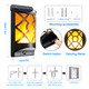 Lazybuddy Solar Flame Lights Outdoor Realistic 3D Flickering Flames With 66 Ultra-Bright Leds - Waterproof Wall Mount Lanterns For Deck Fence Patio Garden Auto On/Off (4-Pack Value Set)