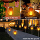 Lazybuddy 8 Pack Solar Lights Outdoor - D Solar Tiki Torches With Realistic Flickering Flame 3-In-1 Fire Effect Hanging Lantern For Garden Pathway Yard Patio - Waterproof & Auto On/Off