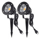 Lcared Led Landscape Light High Power 18W 120V Ac Warm White Waterproof Landscape Spotlights For Yardpatiolawn Wall Flooddriveway (2 Packs)