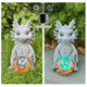 Lckfty Solar Garden Statue Dragon Figurine With 7-Color Changing Solar Crackle Globe Lights- Loving Dragon For Patiobalconyyard Lawn-Unique Idea S (Grey)