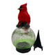Lckfty Red Bird Statue - Solar Powered Outdoor Red Bird Decor With Led Lights - Red And Green - Water Resistant - Gargenbalcony And Courtyard Decoration Festival  - 8.66" H X 4.72" W X 4.72" D