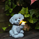Lekymo Solar Garden Decor Dog Statue With Butterfly Light Solar Lights Outdoor Waterproof Outdoor Solar Lights Garden Decor For Outside Lawn Decor Cute Dog Statue For Patio Balcony Yard Ornament