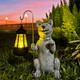Lightsfever Lightsfever Dog Statue With Solar Lantern Outdoor Statues For Home Garden Balcony Decor Solar-Powered Led Lights For Outdoor Patio Yard Lawn Decorations Unique S For Men Moms Grandma