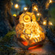 Liulo Tool Solar-Powered Owl Statue On Chair Cute Led Owl Figure For Home Fireplace Outdoor 3X3X4 In