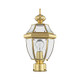 Livex Lighting 2153-02 Outdoor Post With Clear Beveled Glass Shades Polished Brass