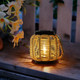 Livinlarge Livinlarge Solar Rattan Lantern With Twine Handle - Outdoor Waterproof Solar Lanterns For Table Deck Yard Patio Walkway Porch & Home Decor