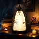 Lotnafee Halloween Decorations Indoor-Led Light Up Ghost In Glass Cloche Ghost Cloche Spooky Cute Ghost Lamp With Warm Glow For Tabletop Mantel Kitchen Fireplace Party & Holiday Home Décor