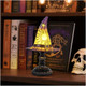 Lufstd Witch Hat Lamp Stained Resin Wizard Hat Light Gothic Witch Hat Lamp Suitable For Indoor Party & Spooky Outdoor Halloween Decoration Ideal For Witchcraft S