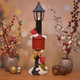 Mark Feldstein & Associates Mark Feldstein & Associates Resin Mailbox Lamp Post With Cardinals Figurine Holiday Decor With Built In Led Light 15 Inch