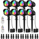 Meikee 7W Rgb Low Voltage Landscape Lights Led Color Changing Landscape Lighting Ip66 Waterproof Outdoor Spotlights Rgb Christmas Halloween Lights For Garden Path Yard With Remote 12 Packs