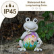 Mininova Solar Frog Garden Statues With Hand-Painted Pattern Resin Yard Decorations Outdoor Sculptures For Patio Porch Housewarming Birthday S For Children Women