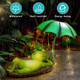 Moonwinks Solar Frog Garden Decor Turtle Garden Statue Light Frogs Umbrella Solar-Powered Figurines 24 Led Lights For Garden Patio Lawn Balcony Outdoor Decoration