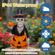 Mrocioa Halloween Solar Skeleton Pumpkin Lights Decor Led Jack-O-Lantern Pumpkin Skulls Statue Figurine Light For Outside Garden Yard Porch Halloween Party & Home Indoor Outdoor Decorations