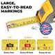 Mulwark Mulwark 26Ft Measuring Tape Measure By Imperial Inch Metric Scale With Both-Side Metal Blademagnetic Tip Hook And Shock Absorbent Case-For Constructioncontractorcarpenterarchitectwoodworking