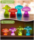 Nacome Glass Mushroom Table Lamp: Set Of 4 Colored Small Cute Led Night Light Home Decor For Bedroom Desk - Birthday S For Women