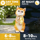 Nan Zai Nan Fang Solar Garden Cat Statues - Cat Outdoor Decor With Lights Resin Solar Garden Sculpture Patio Balcony Yard Lawn Art Decor Birthday S For Women Mom Grandma Housewarming