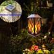 Nanzhujin Solar Lantern Outdoorgarden Hanging Lantern- Pvc Waterproof 3 Led Flickering Flameless Candle Decorative Lights For Tableoutdoorparty(1 Pack)