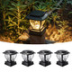 Opoira Solar Post Cap Lights Outdoor Glass Deck Fence Post Cap Light Solar Powered For 4X4 Vinyl/Wooden Posts Solar Lamp Post Light With 2 Lighting Modes For Patio Garden Bright Warm White (4 Pack)