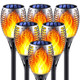 Permande Solar Torch Light With Flickering Flame 6 Pack Dancing Flame Torches For Patio Auto On/Off Dust To Dawn Waterproof Outdoor Solar Lights For Garden Halloween Decorations