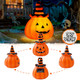 Pohabery Halloween Pumpkin Decorations Outdoor Solar Lights – Jack O Lantern Garden Statue With Witch Hat Waterproof Resin Pumpkin Decor For Yard Patio & Pathway Fall Decorations