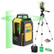 Prexiso 360° Laser Level With Tripod 100Ft Self Leveling Cross Line Laser- Green Horizontal Line For Construction Floor Tile Renovation With Target Plate Green Glasses Carry Bag 4 Aa Batteries