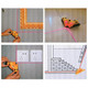 Qwork Right Angle - 90 Degree Horizontal & Vertical Laser Level Line Projection Square Level Laser With Two Suction Cups