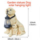 R-Lomu Garden Statues Dog Solar Hanging Light Courtyard Resin Simulated Handicraft Dog Statue Ornament Garden Yard Entrance Decoration.