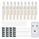 Racegt Racegt 20Pcs Flameless Candles With Remote Clip On Candle Lights For Christmas Tree With Timer Battery Operated Led Window Candles Warm White Short Taper Floating Candle For Holiday Home Decor