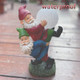 Raywer Solar Powered 2 Gnomes Playing With Ball Decorated Solar Light Garden Decorations Statues Resin Garden Figurines (2 Gnomes With A Glass Ball)