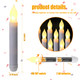 Remagr 24 Pcs Flameless Led Taper Candles For Christmas Tree 6.5" Battery Operated Floating Candles Led Candles Handheld Flickering Flame Candlesticks With Rubber Ring For Wedding Xmas Decor
