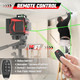 Revvstark Laser Level With Tripod 2X360° Green Line Laser Tool With Self-Leveling & Manuel Models Remote/Touch Control Rechargeable Battery For Picture Hanging Tile Home Renovation (Bag Included)