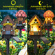 Rossesay 2 Pack Mushroom Fairy House Solar Light Halloween Outdoor Garden Home Statue Led Light Fairy Lights For Outside Christmas Garden Lawn Walkway Patio Yard Backyard Plant Decoration